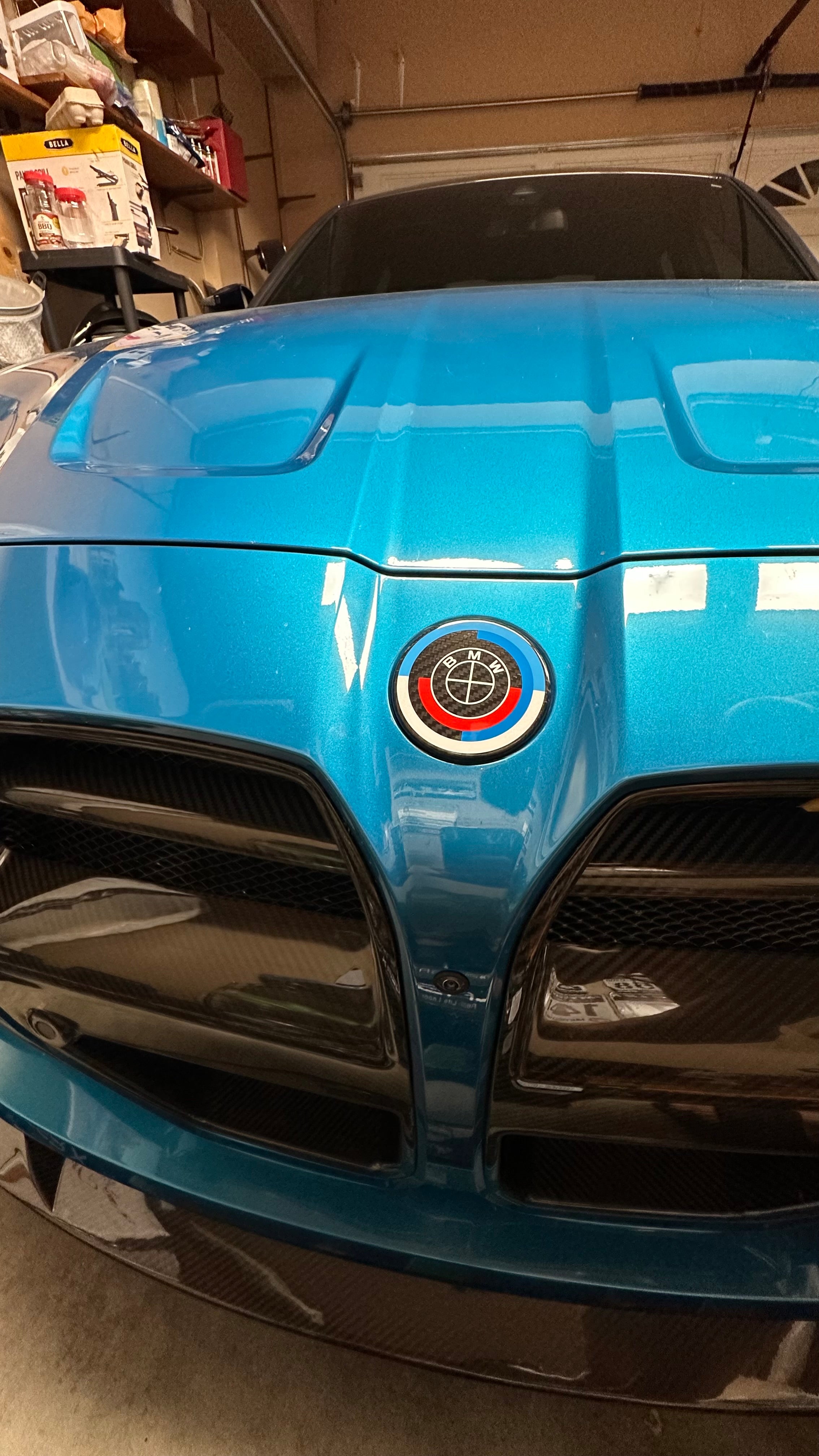 Carbon Fiber 50th Years M Heritage Emblem Roundel Cover &  Hub Cap Replacement (7 Piece)- BMW Roundel