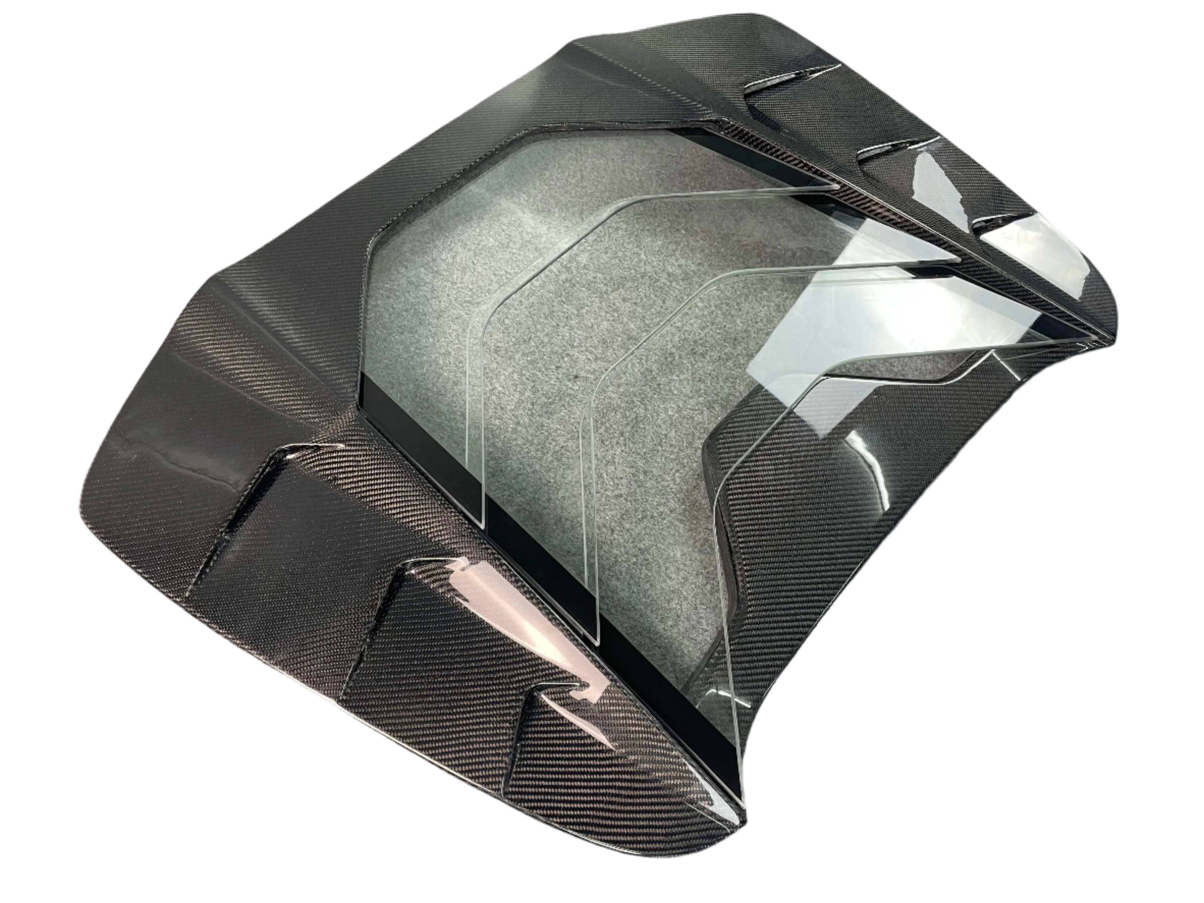 Carbon Fiber Rear Transparent Engine Cover V2 - Ferrari 488