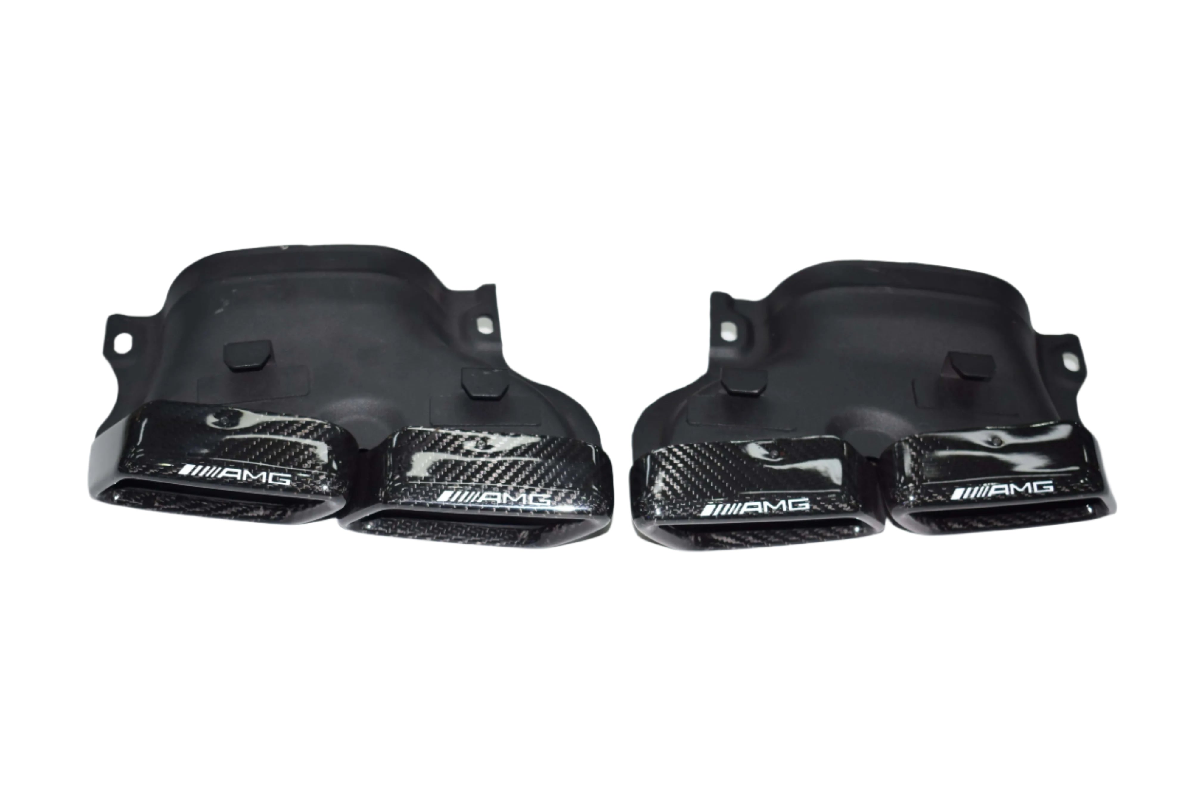 Carbon Fiber Exhaust Tips - 14-18 Mercedes Benz C-Class W205