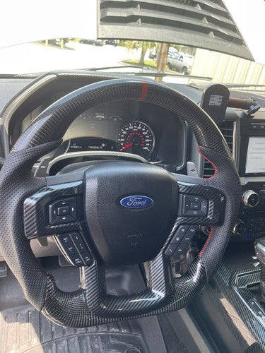 Carbon Fiber Steering Wheel For Ford F150 Raptor 2021-2025