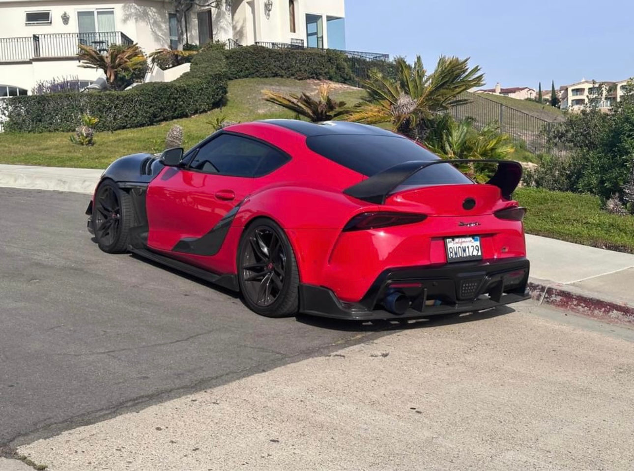 AG Style Carbon Fiber Rear Canard Splitters - Toyota A90 Supra MK5