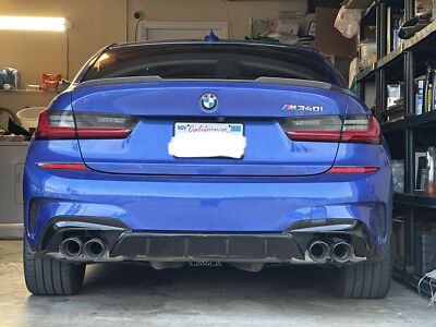 Y Style Gloss Black Rear Diffuser - BMW G20 3 Series Pre LCI