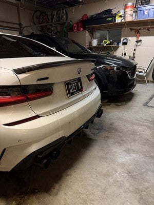 Y Style Gloss Black Rear Diffuser - BMW G20 3 Series Pre LCI
