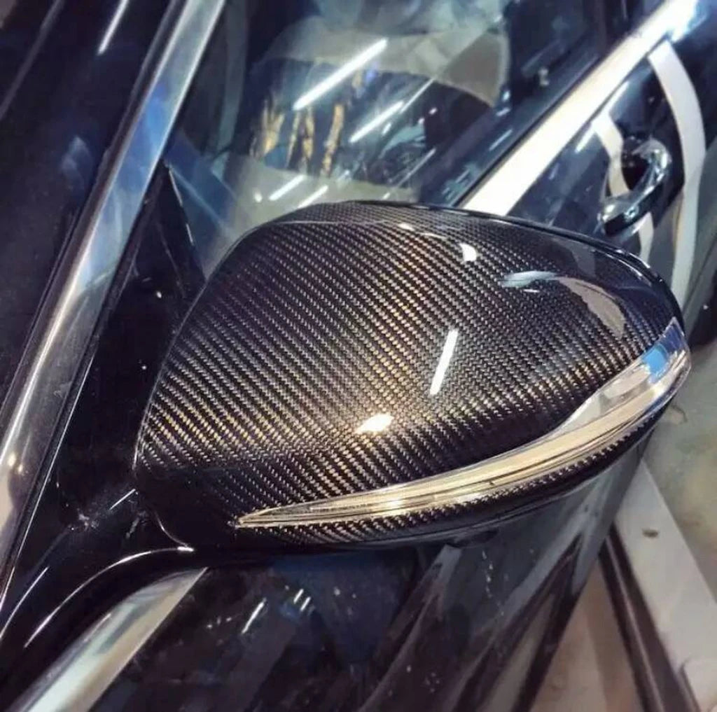 Carbon Fiber Wing Mirror Caps (Replacement) - Mercedes Benz W205 W213 W238 W222 W253 GLC W257 GLC AMG GT50 GT63