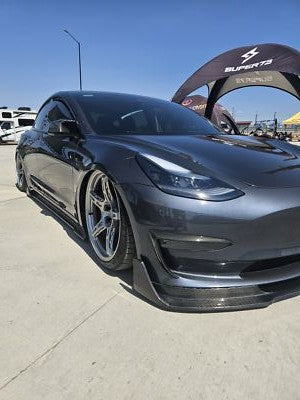 Carbon Fiber V Style Front Lip - Tesla Model 3