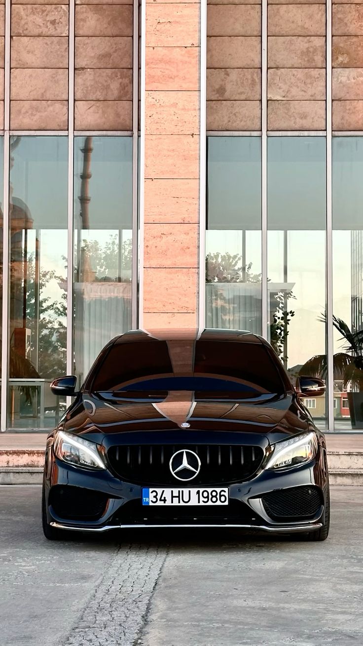 Gloss Black C63 AMG Style Front Grille - 2019-2021 Mercedes Benz C-Class W205 C43