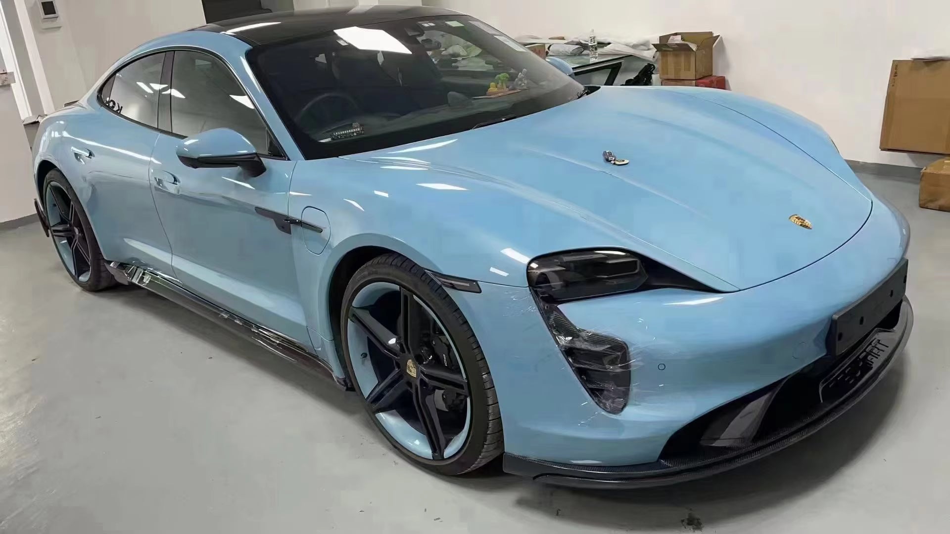 TH Style Carbon Fiber Front Lip - Porsche Taycan