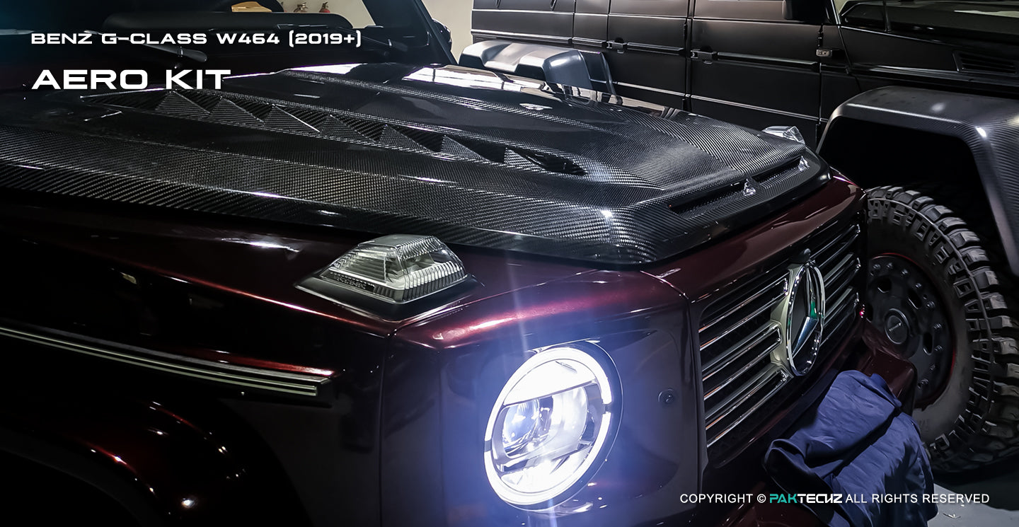 Dry Carbon Fiber Engine Hood Bonnet Replacement - Mercedes Benz G Wagon Class W464 W463A AMG G63 G350 G500
