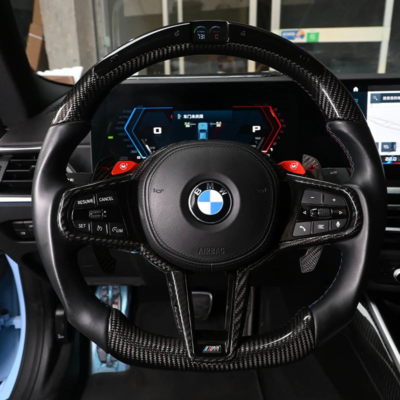 Carbon Fiber Steering Wheel W/LED Screen Display For BMW G80 M3 G82 M4 G87 M2