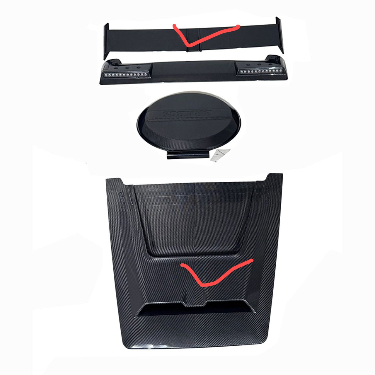 Carbon Fiber Rear B style Roof Spoiler - Mercedes G wagon G400 G500 G550 G63 W465