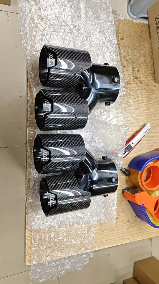 Carbon Fiber MP Muffler Tips Exhaust Tips - BMW X3 X4 G01 G02 M40i