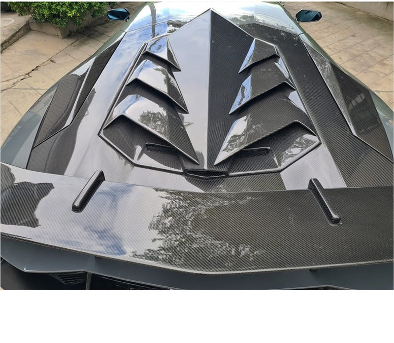 Carbon Fiber DM Style Engine Hood - Lamborghini Aventador LP700 LP720 LP740 LP750
