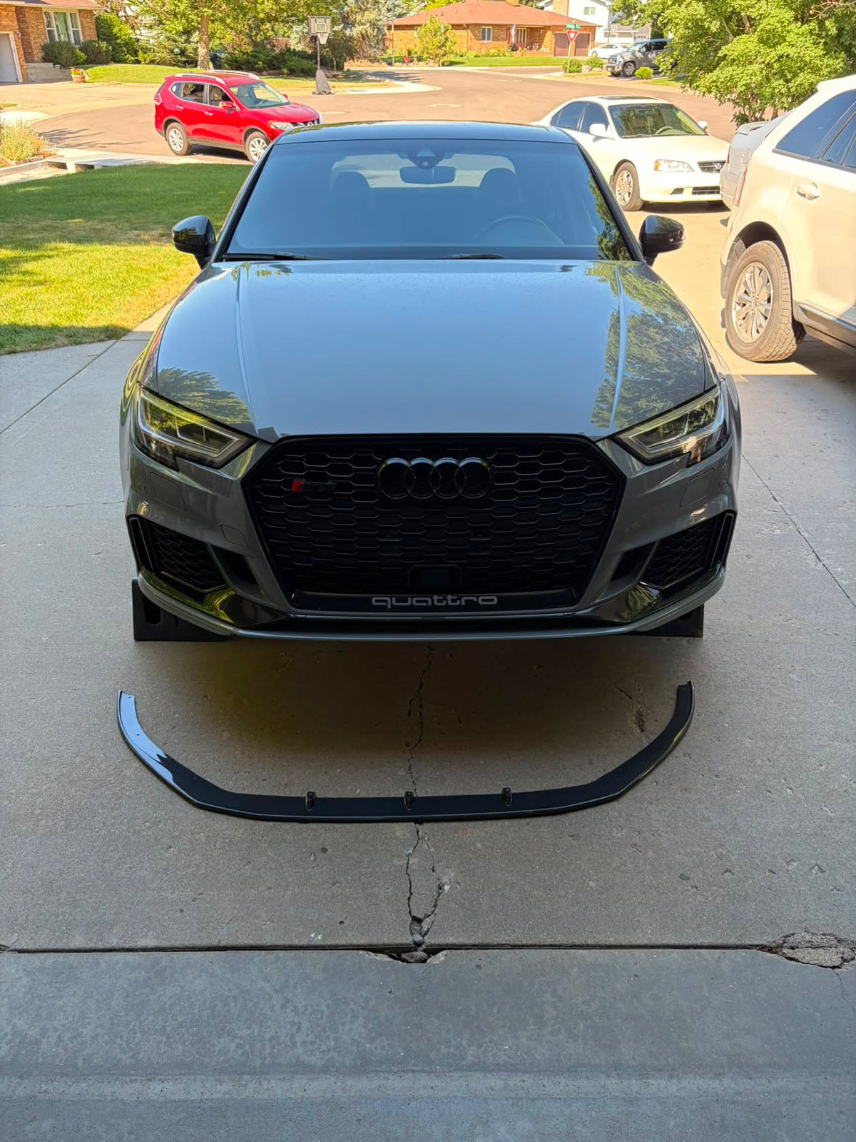Carbon Fiber Front Splitter lip - Audi RS3 8V Sedan 2017 - 2019