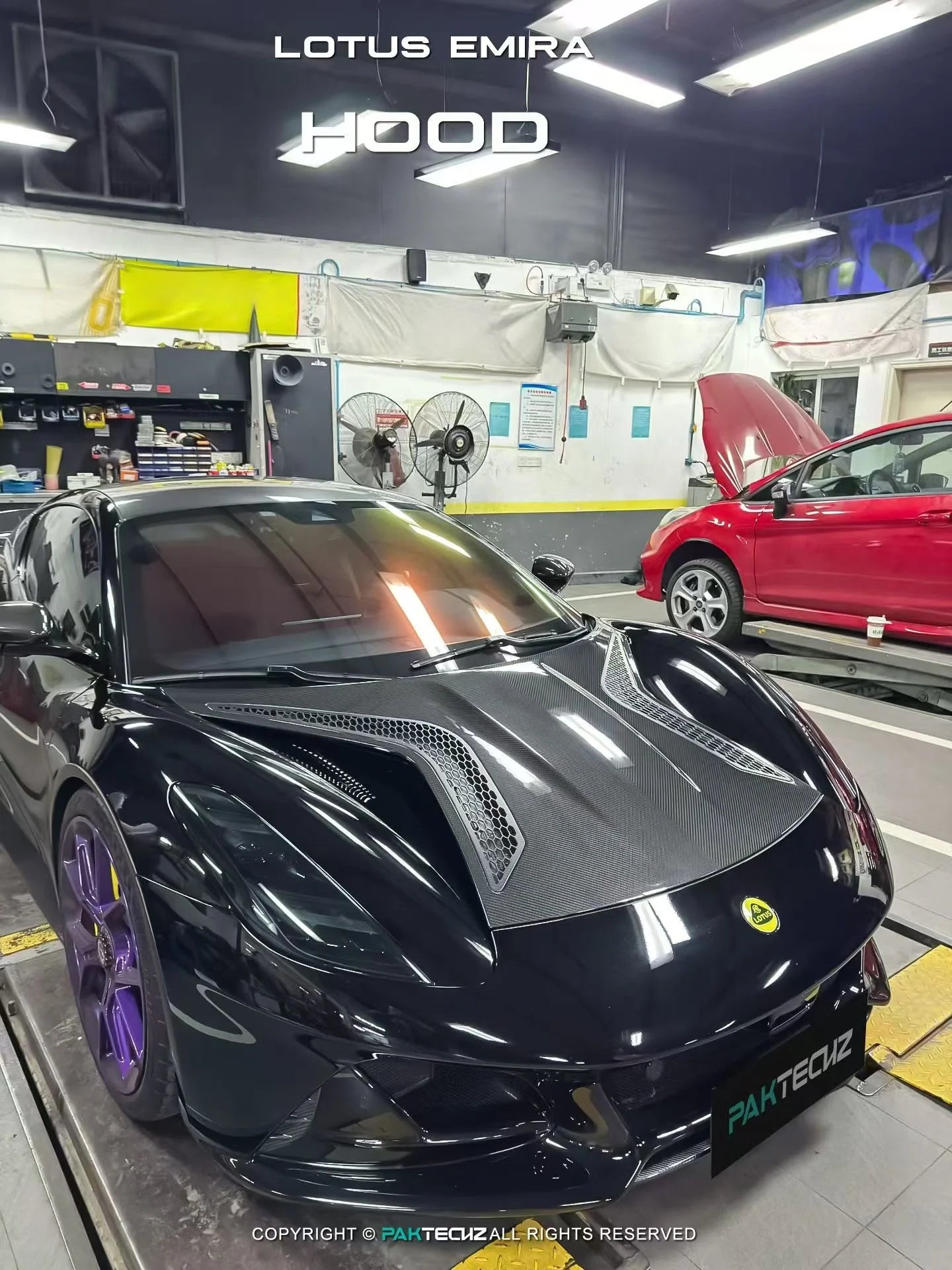 Paktechz Prepreg Dry Carbon Fiber Hood Bonnet - Lotus Emira