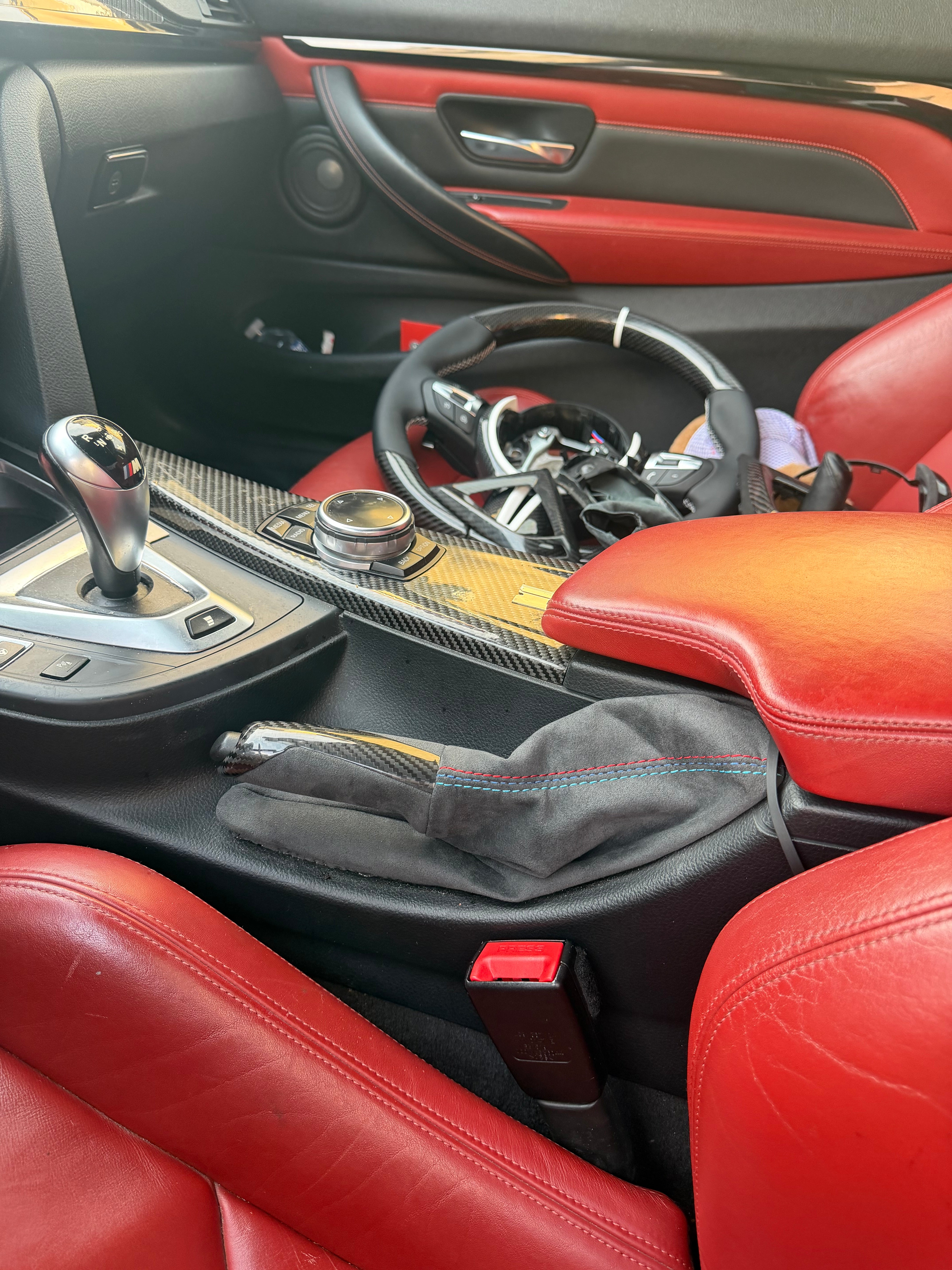 Carbon Fiber Alcantara E Brake Handle w/ Boot replacement - BMW F Chassis