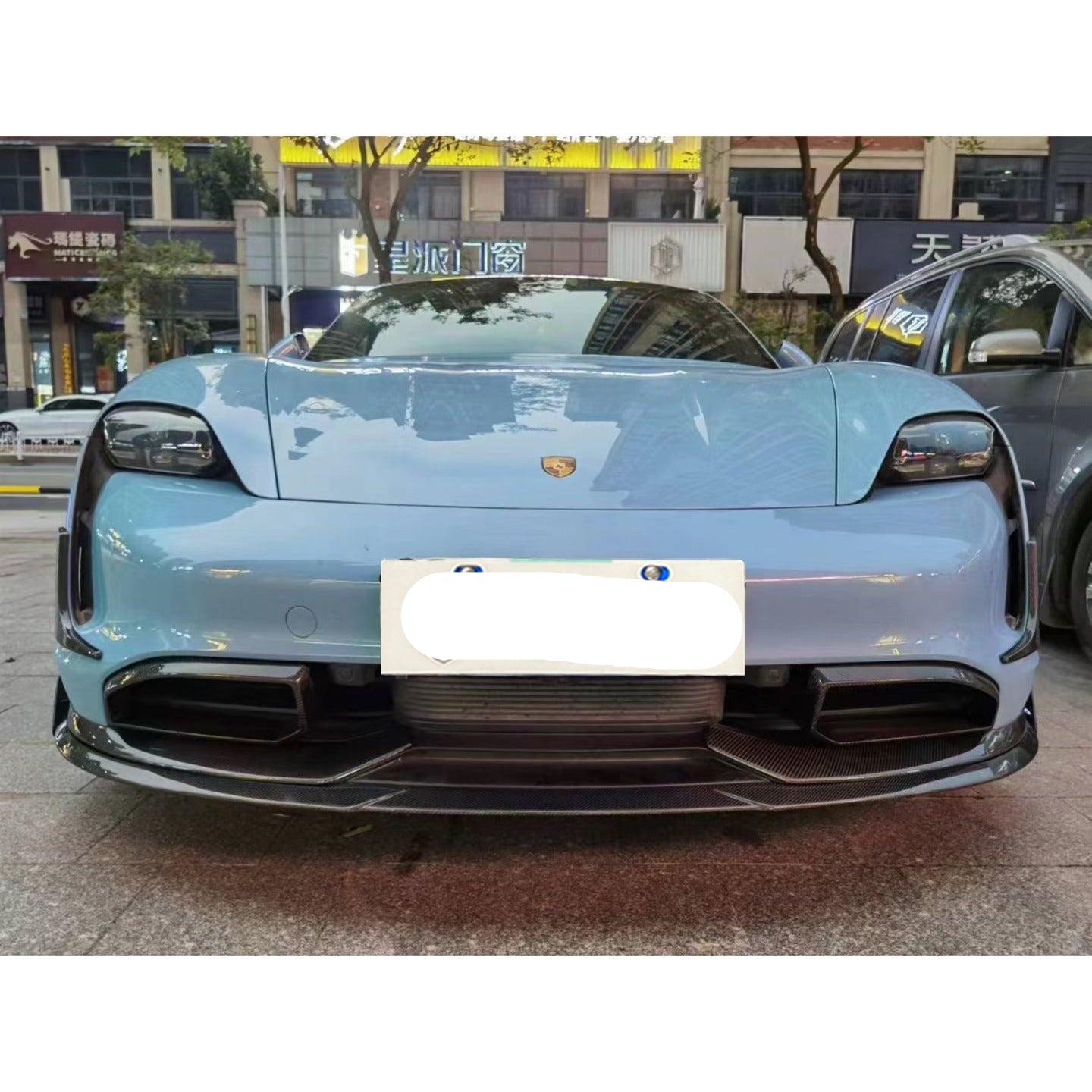 Carbon Fiber B Style Front End Aero Kit - 2020+ Porsche Taycan J1