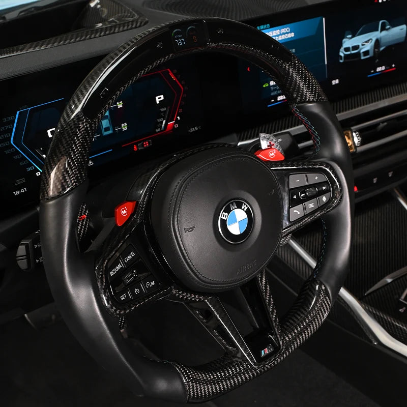 Carbon Fiber Steering Wheel W/LED Screen Display For BMW G80 M3 G82 M4 G87 M2