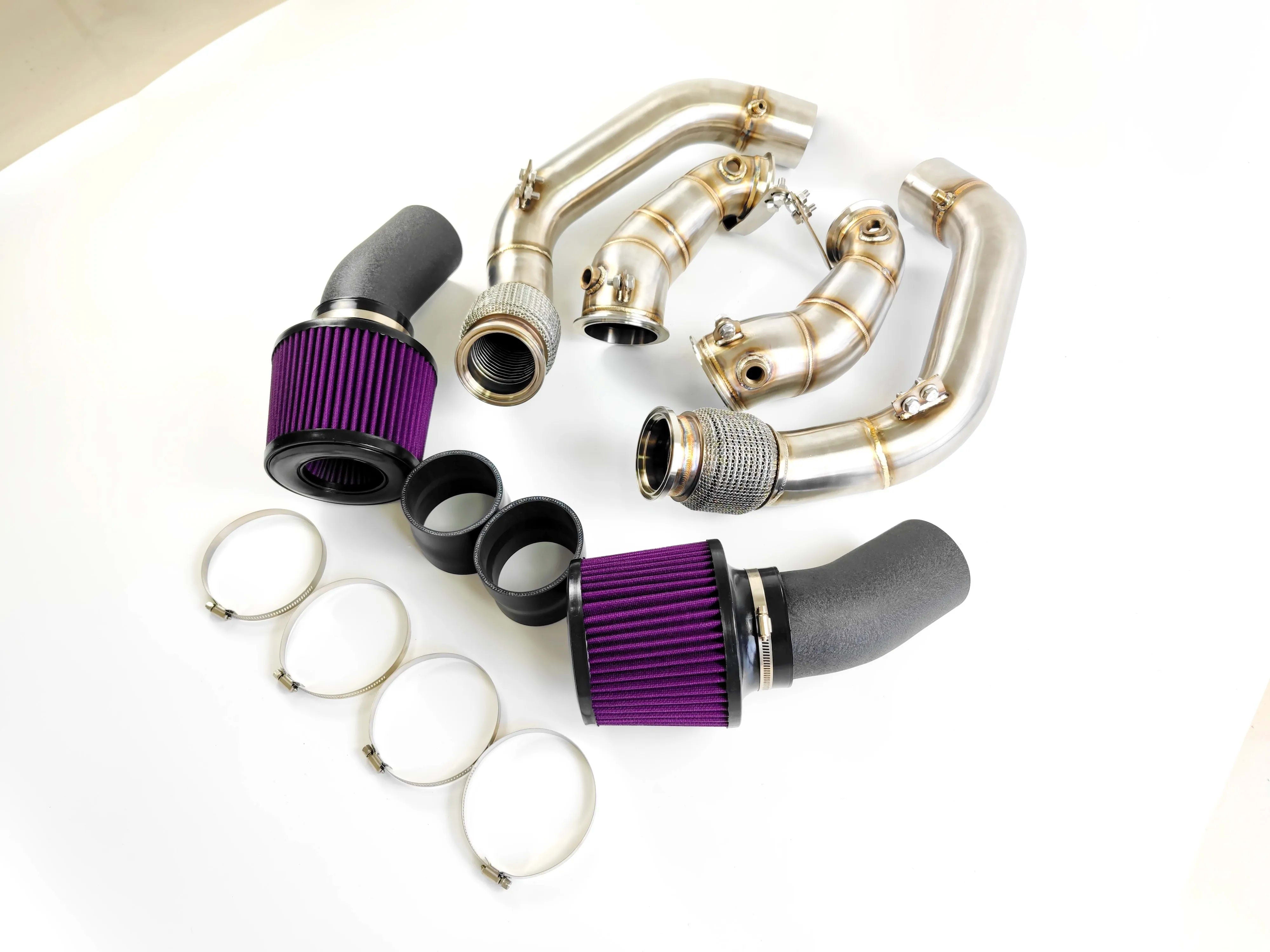 BMW M5 F90 / M8 4.4T S63 Engine Exhaust Downpipe w/ Air Intakes