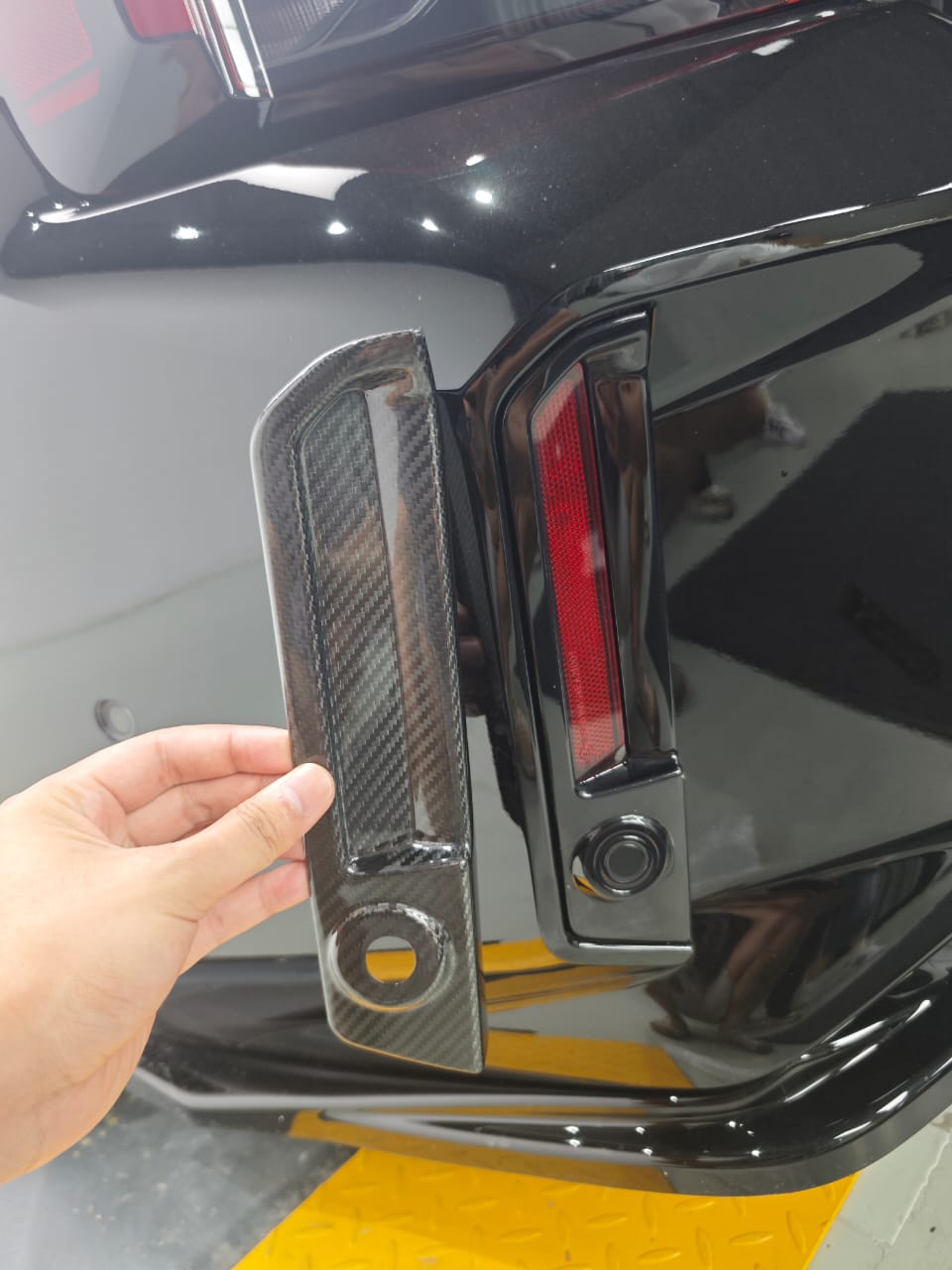 Carbon Fiber Rear Bumper Reflective Trim Cover - BMW G87 M2