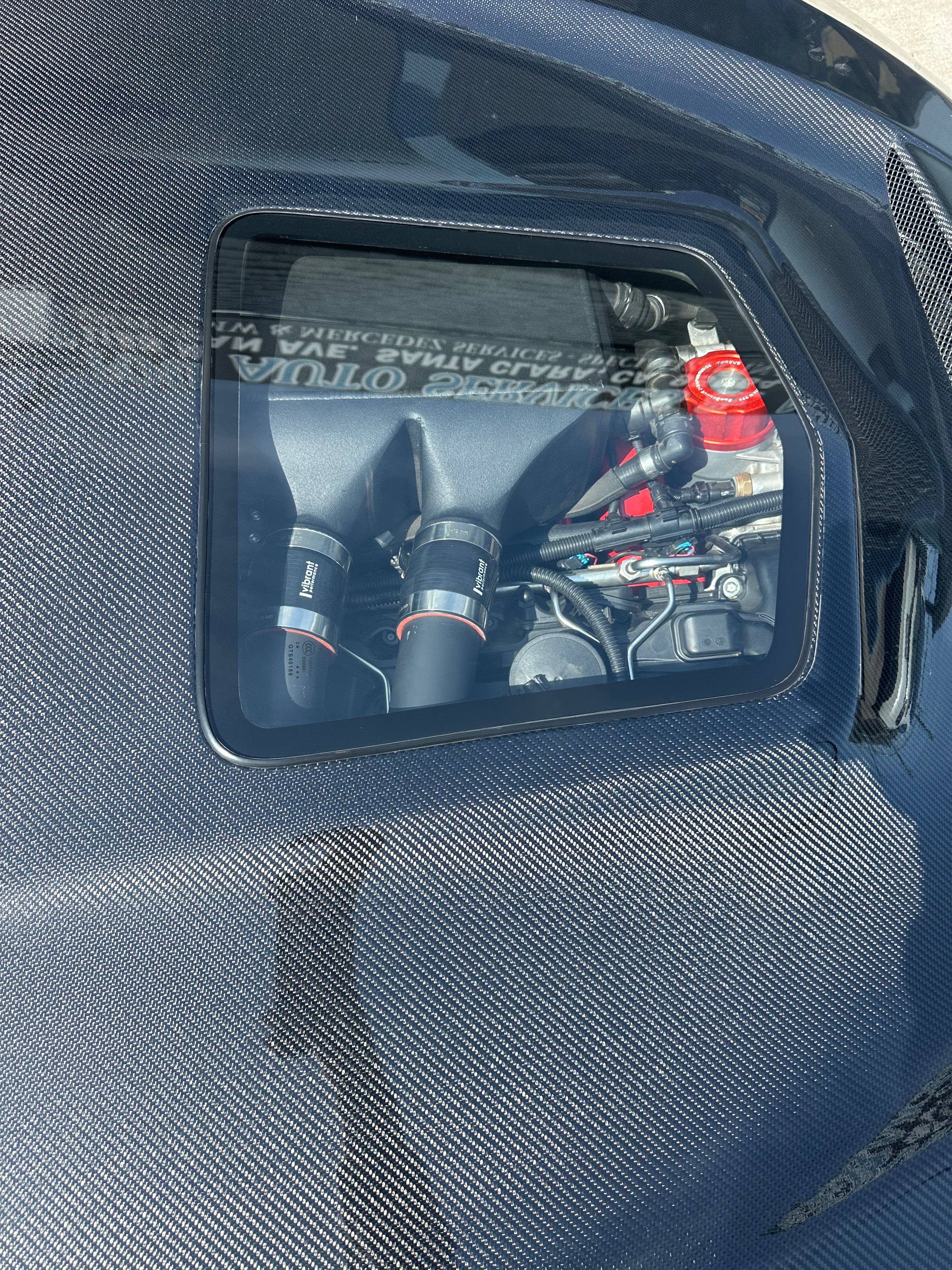 Carbon Fiber GTS Engine hood Cover w/ transparent Window - BMW M3 M4 F80 F82 F83