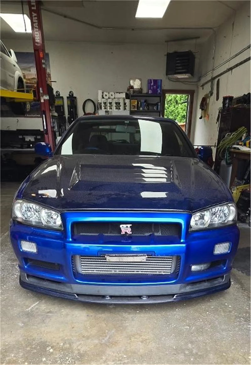 Carbon Fiber Front Lip w/ UnderTray - Nissan Skyline R34 GTR