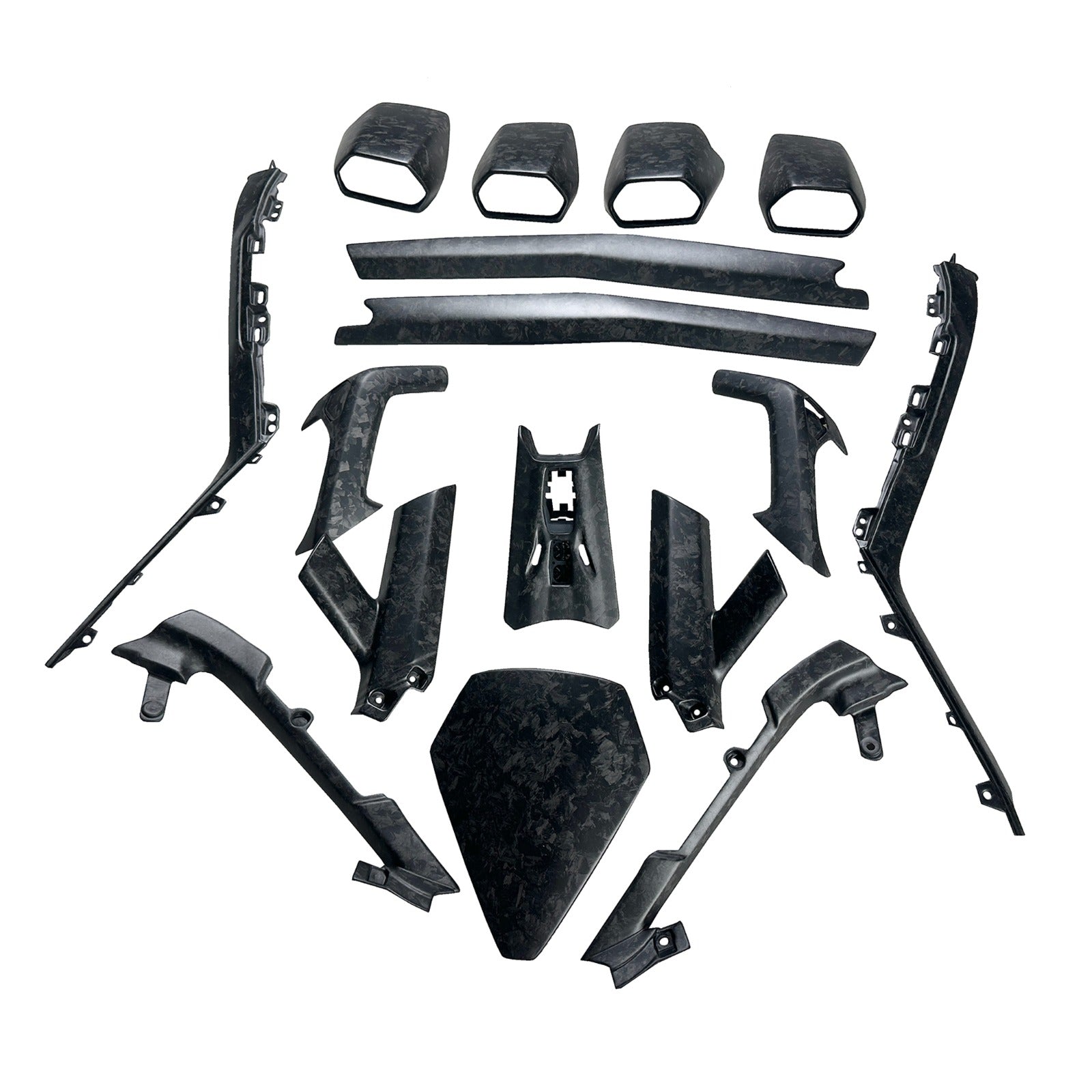 Dry Carbon Fiber Full complete Interior Trim Set V3 (16pc) - Lamborghini Huracan