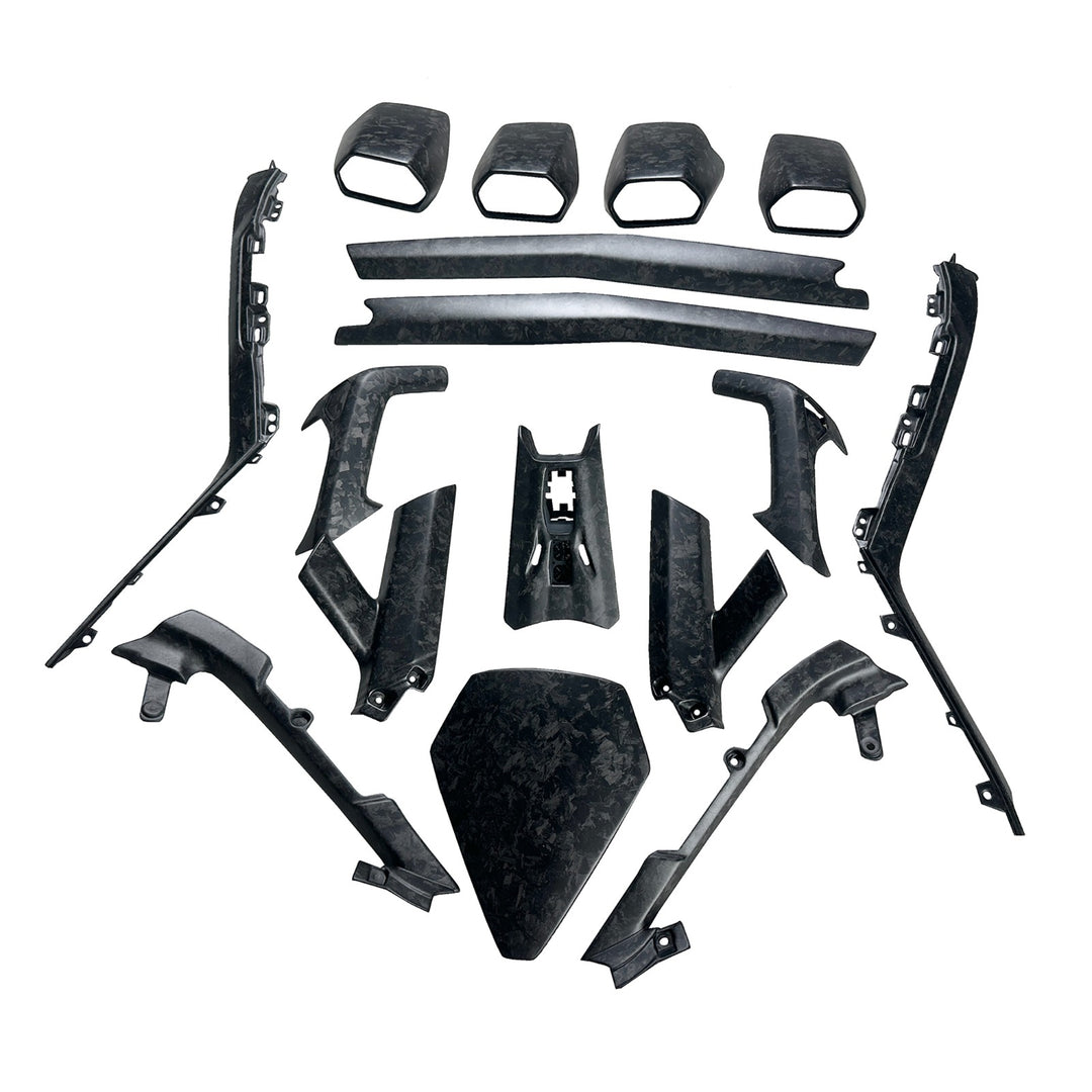 Dry Carbon Fiber Full complete Interior Trim Set V3 (16pc) - Lamborghini Huracan