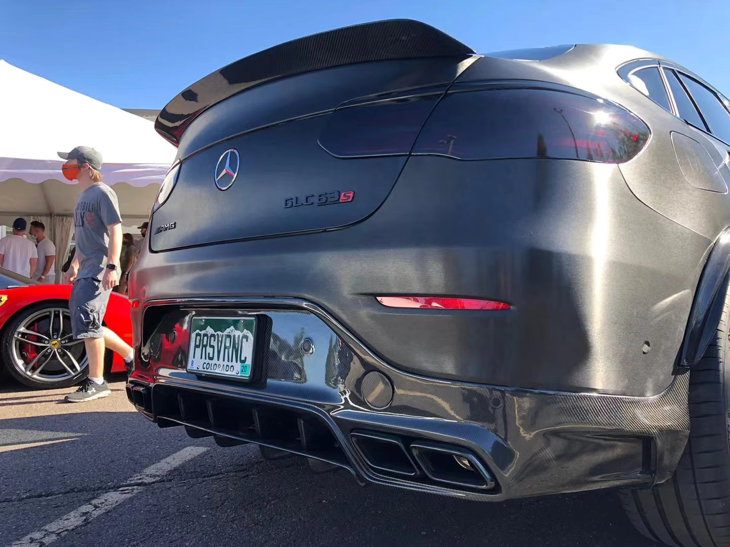 Carbon Fiber Rear T Style Trunk Spoiler - Mercedes-Benz GLC220 GLC43 GLC63 AMG W253 Coupe