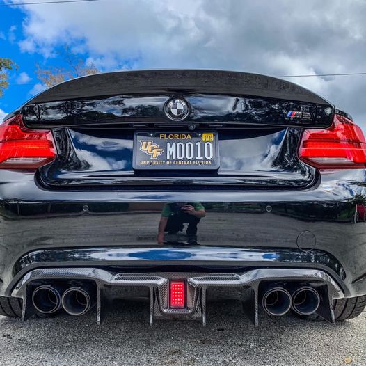 KHF Style Carbon Fiber Rear diffuser w/ Brake Light - BMW F87 M2