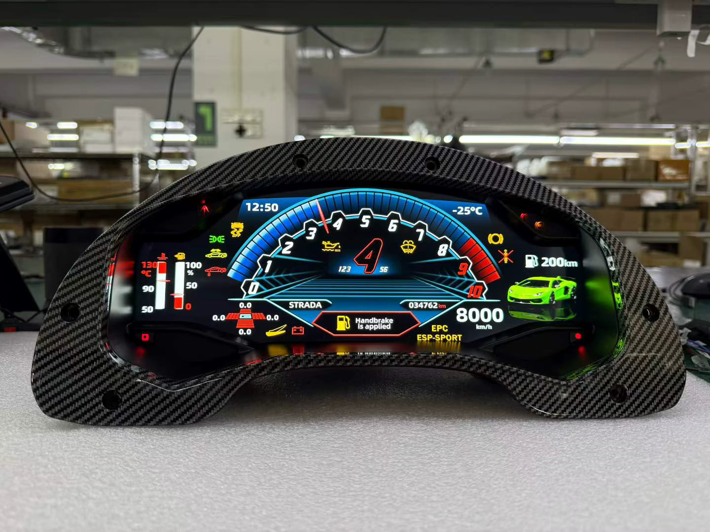 Carbon Fiber LCD Digital Cluster Lamborghini Gallardo 2004-2015
