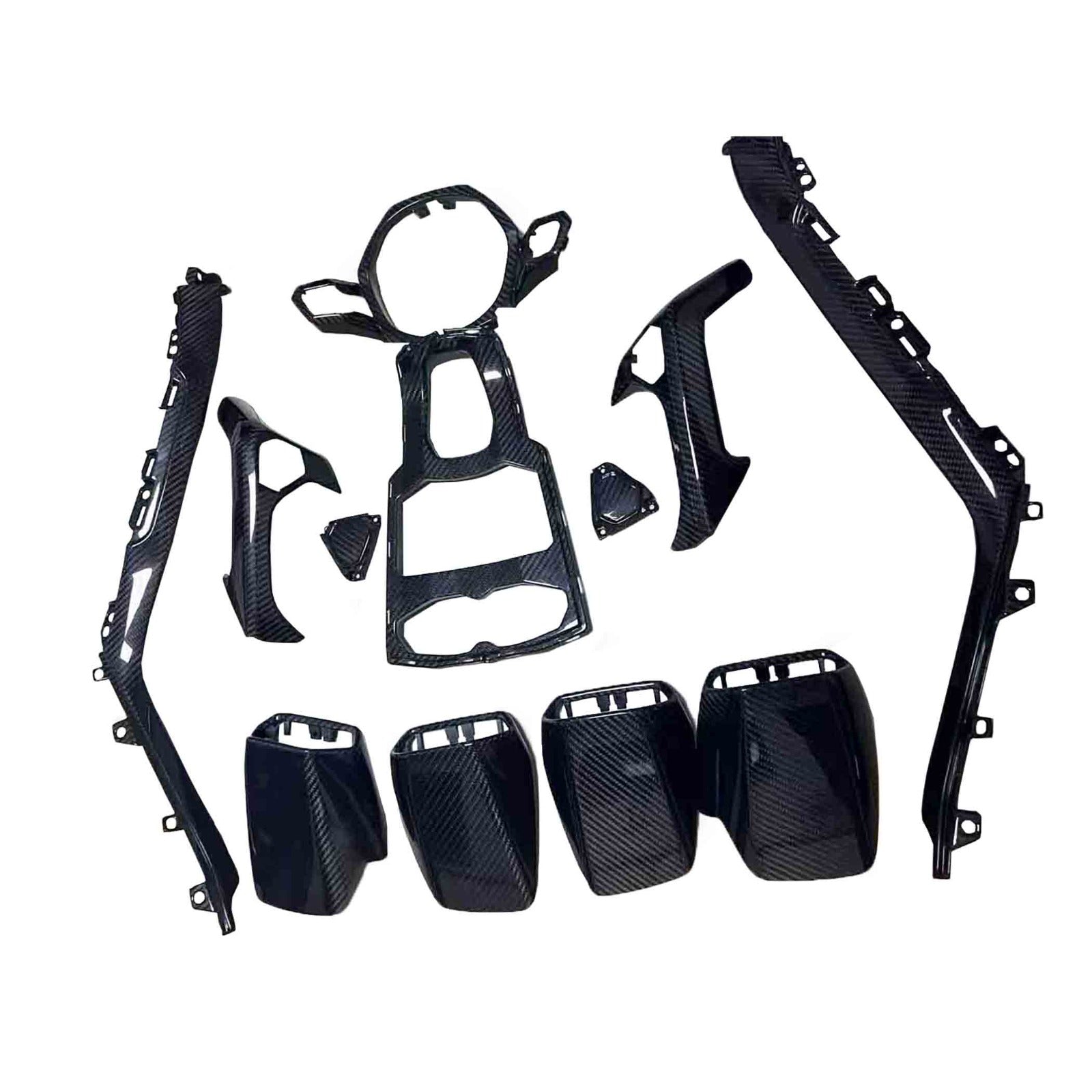 Dry Carbon Fiber Full complete Interior Trim Set V3 (16pc) - Lamborghini Huracan