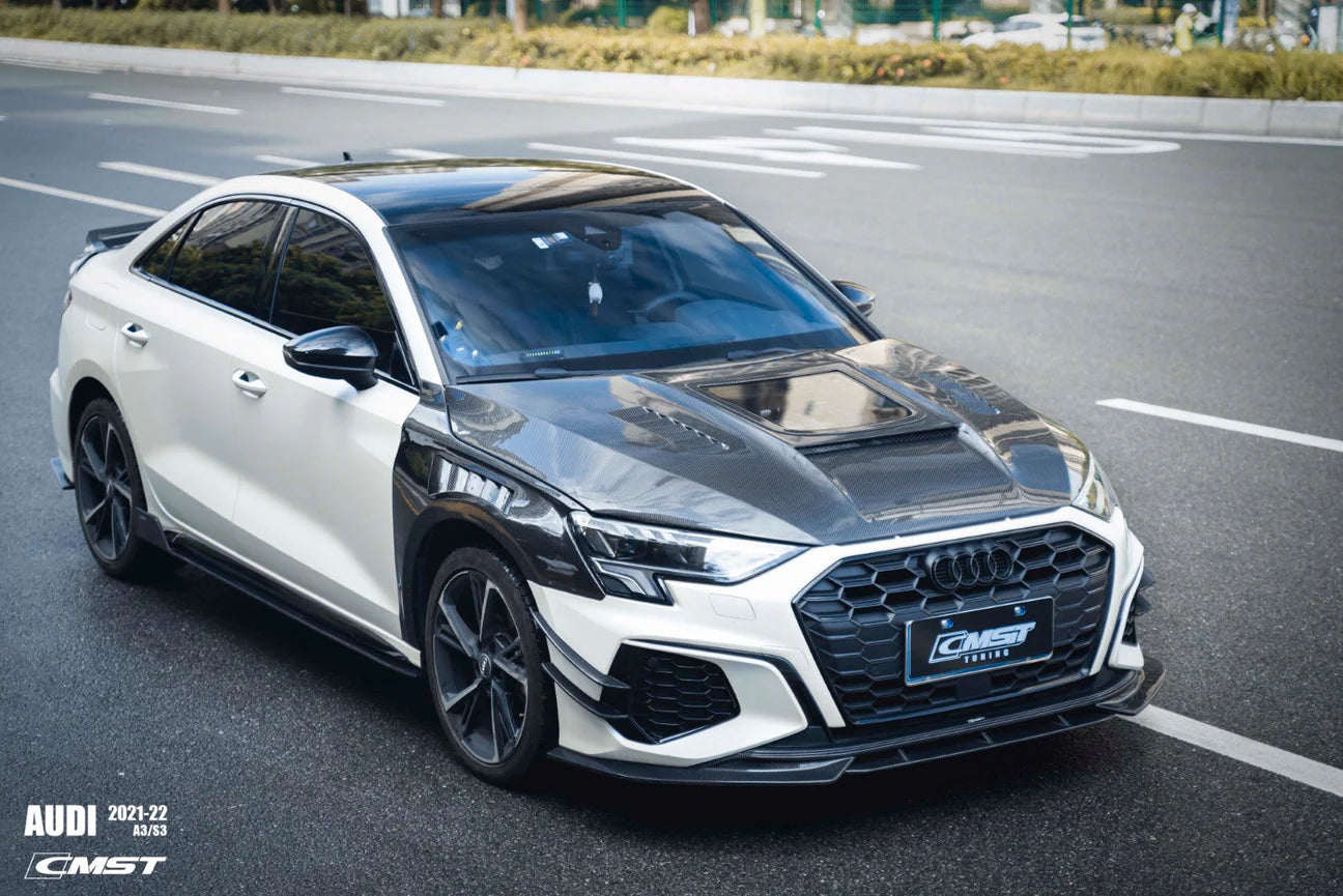 Pre-preg Carbon Fiber C style vented Front Fenders Replacement - Audi S3 A3 8Y 2021-2024