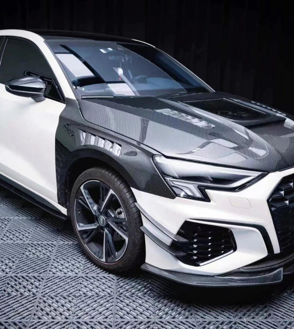 Pre-preg Carbon Fiber C style vented Front Fenders Replacement - Audi S3 A3 8Y 2021-2024