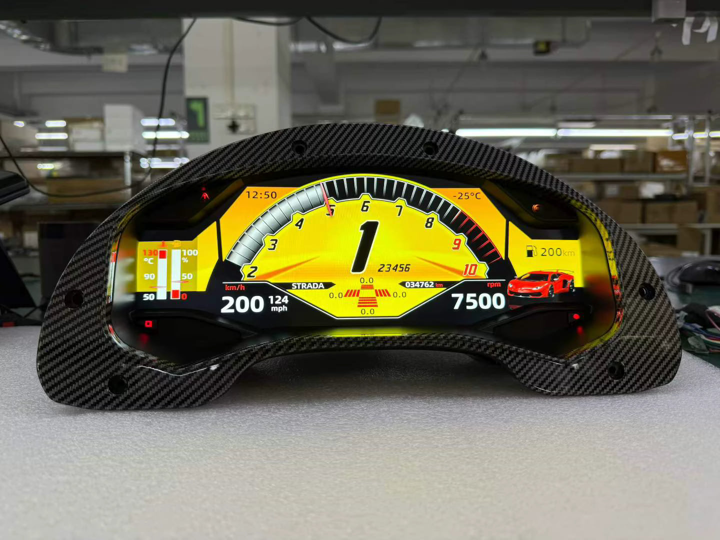 Carbon Fiber LCD Digital Cluster Lamborghini Gallardo 2004-2015