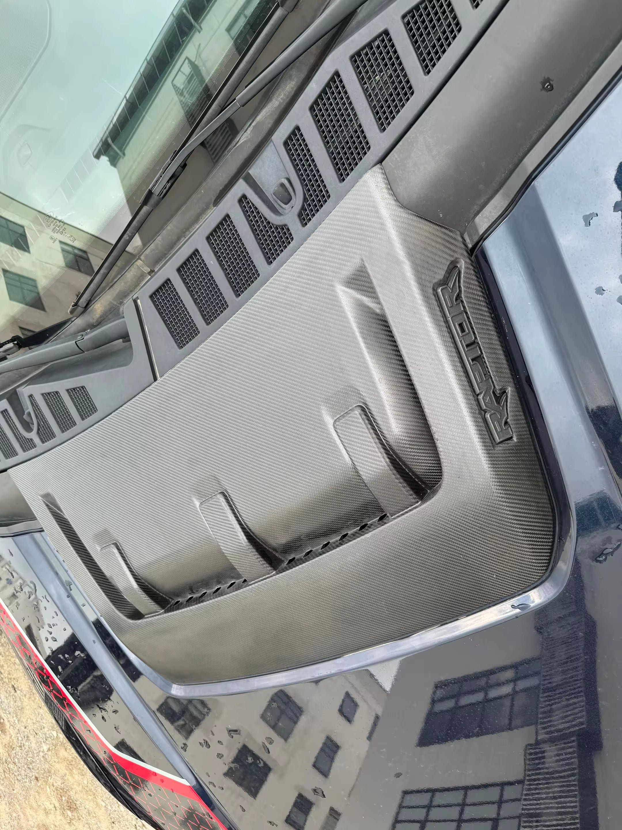 Carbon Fiber Engine Hood Cover Trim - Ford F-150 Raptor 2021-2025