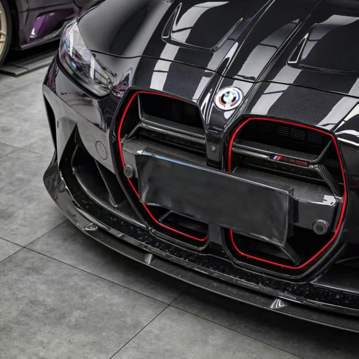 Prepreg Carbon Fiber CSL Red Stripe Front grille - BMW G8X M3 M4 G82 G80