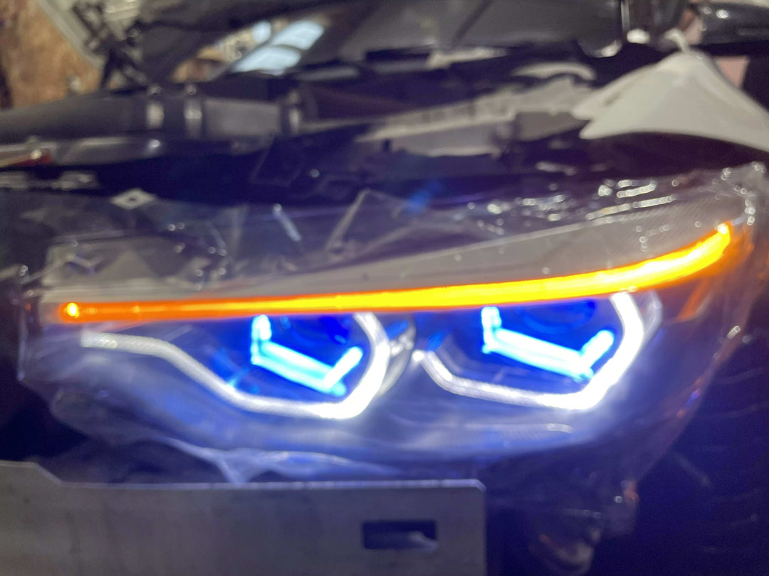 LED Headlight w/ Blue X bulb - BMW F8X F80 M3 F82 F83 M4 F32 F36