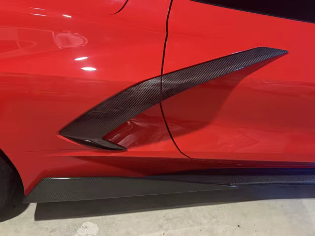 Carbon Fiber Side Fender Vent Door Garnish Trim - Corvette C8