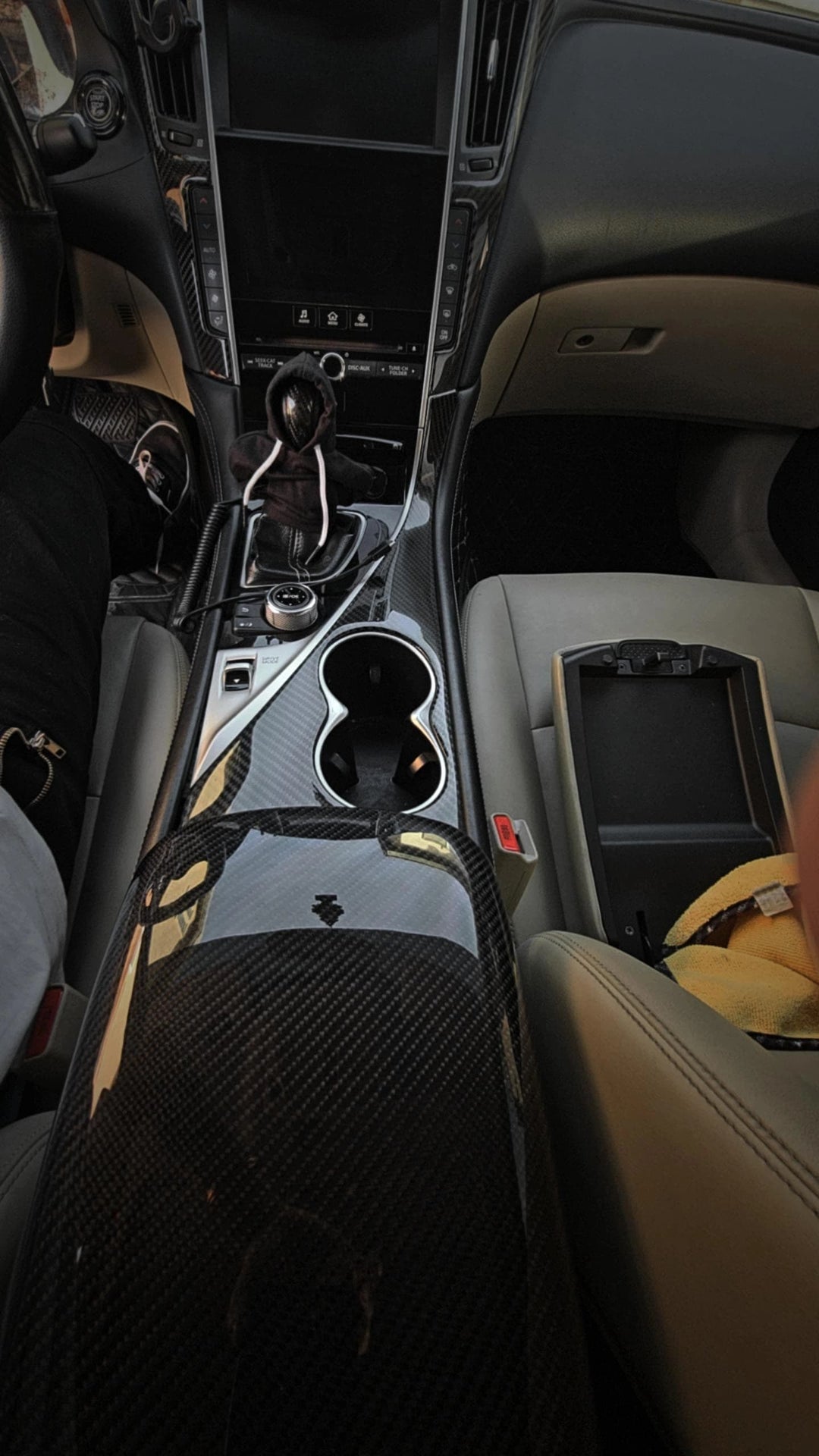 Infiniti Q50 / Q60 Carbon Fiber Replacement Armrest Cover