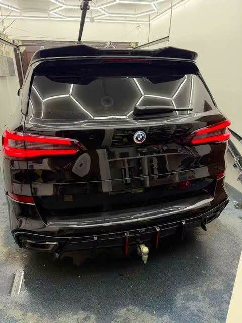 Gloss Black V Style Rear Diffuser w/ DUAL LED - BMW X5 G05 2019-2025