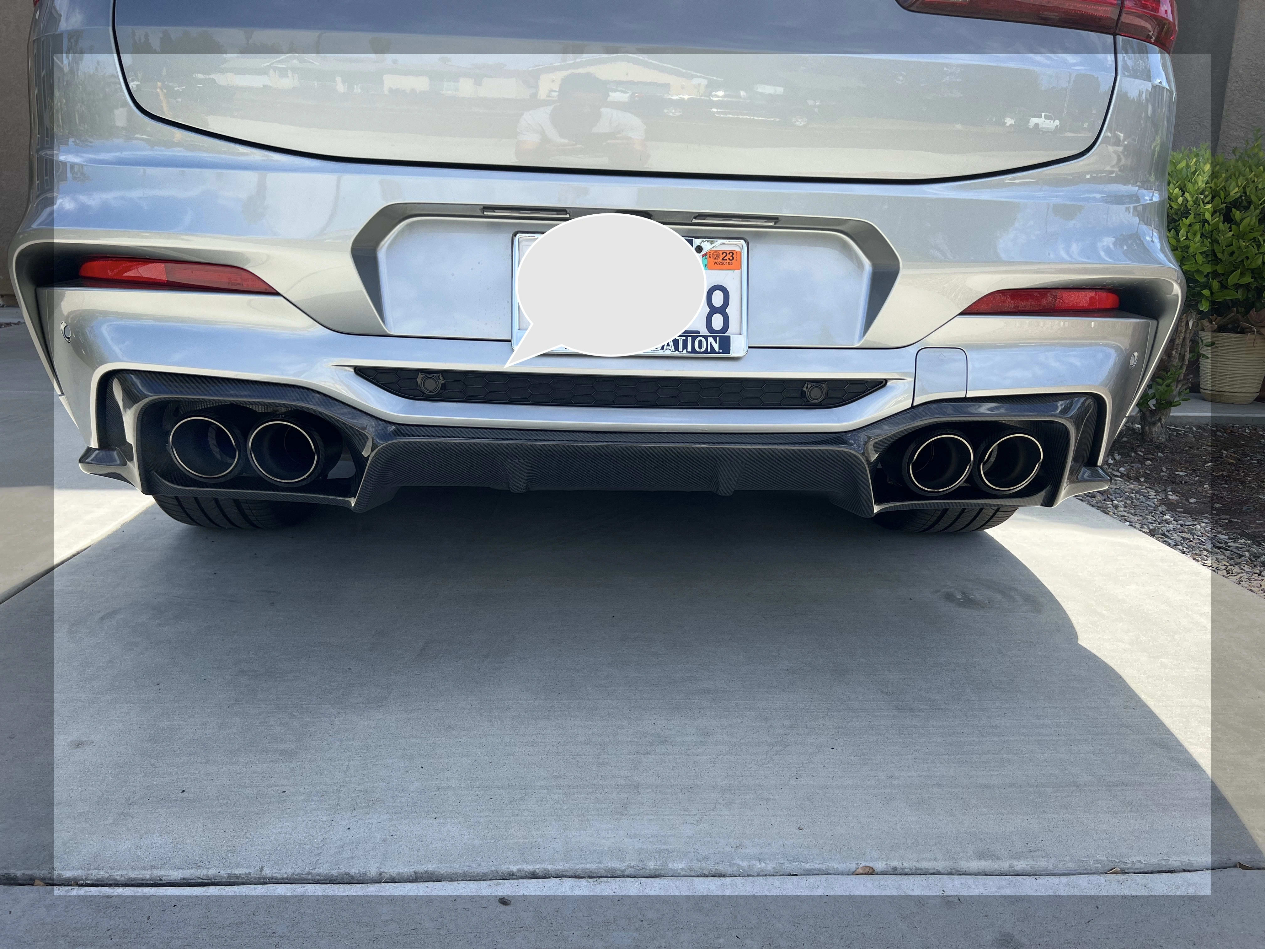 3D Style Carbon Fiber Rear Diffuser - BMW F98/G02 X4M