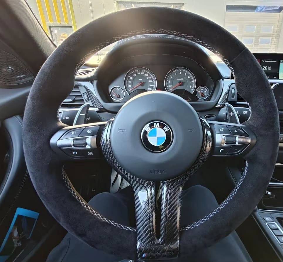 Carbon Fiber Outer center Steering Wheel Trim - F-Chassis M Vehicles