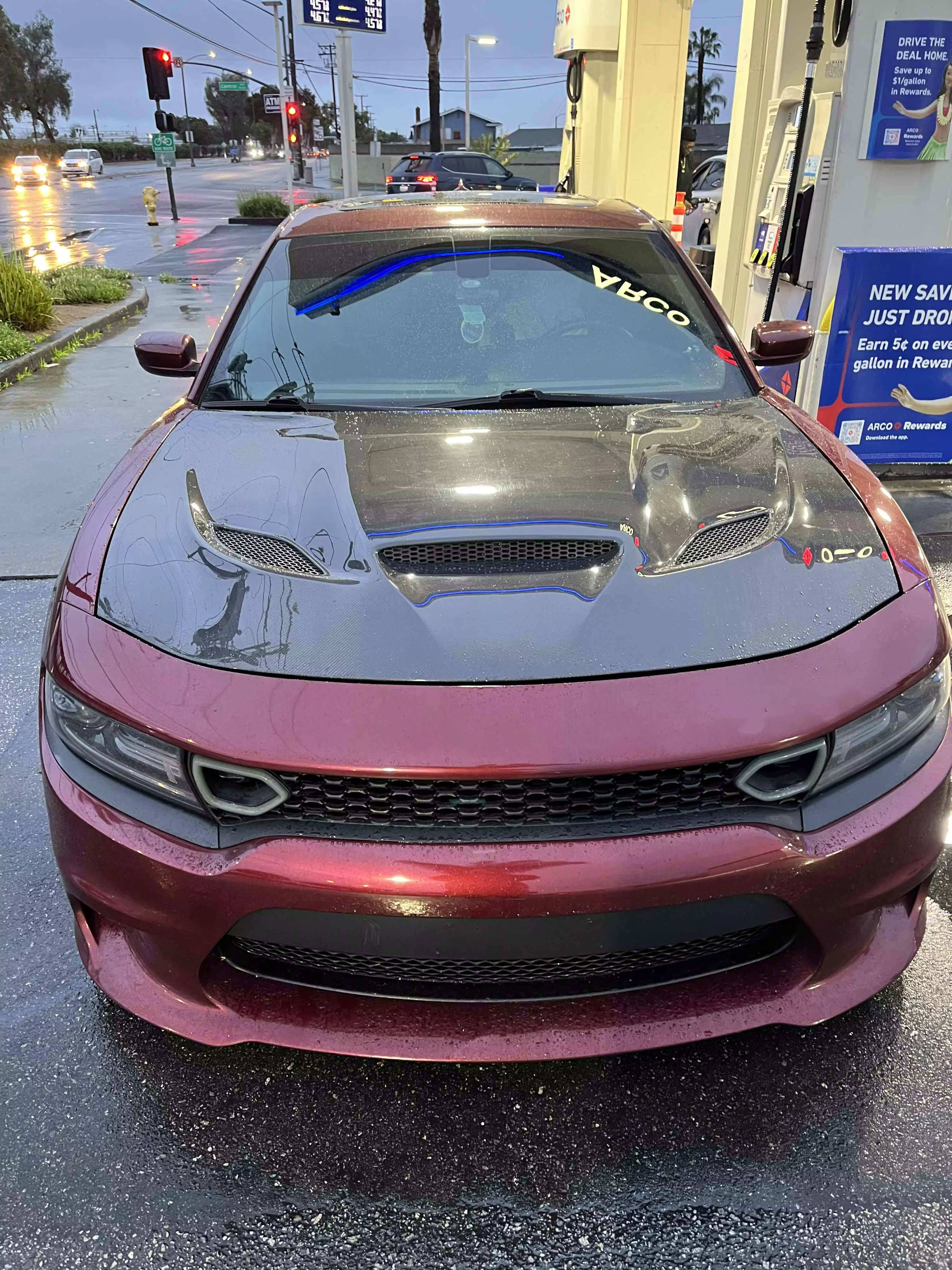 Hell Cat Style Carbon Fiber Hood - 2015-21 Dodge Charger