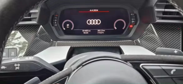 Carbon fiber Dashboard Center Console Panel Cover Trim - Audi RS3 S3 A3 8Y 2020-2022