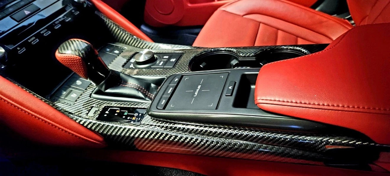 Dry Carbon For Lexus IS300 350 500 F Sport 21+ Console Gear Panel Side Decor