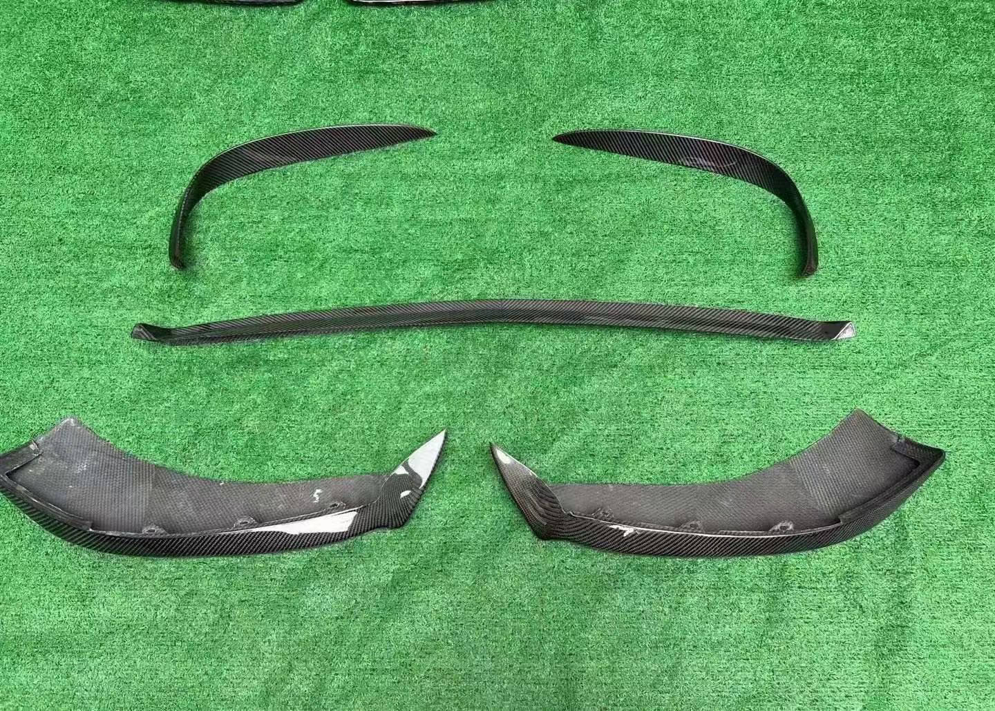 Carbon Fiber Front Bumper Lip Spoiler W/ Splitters - Mercedes Benz S Class W222