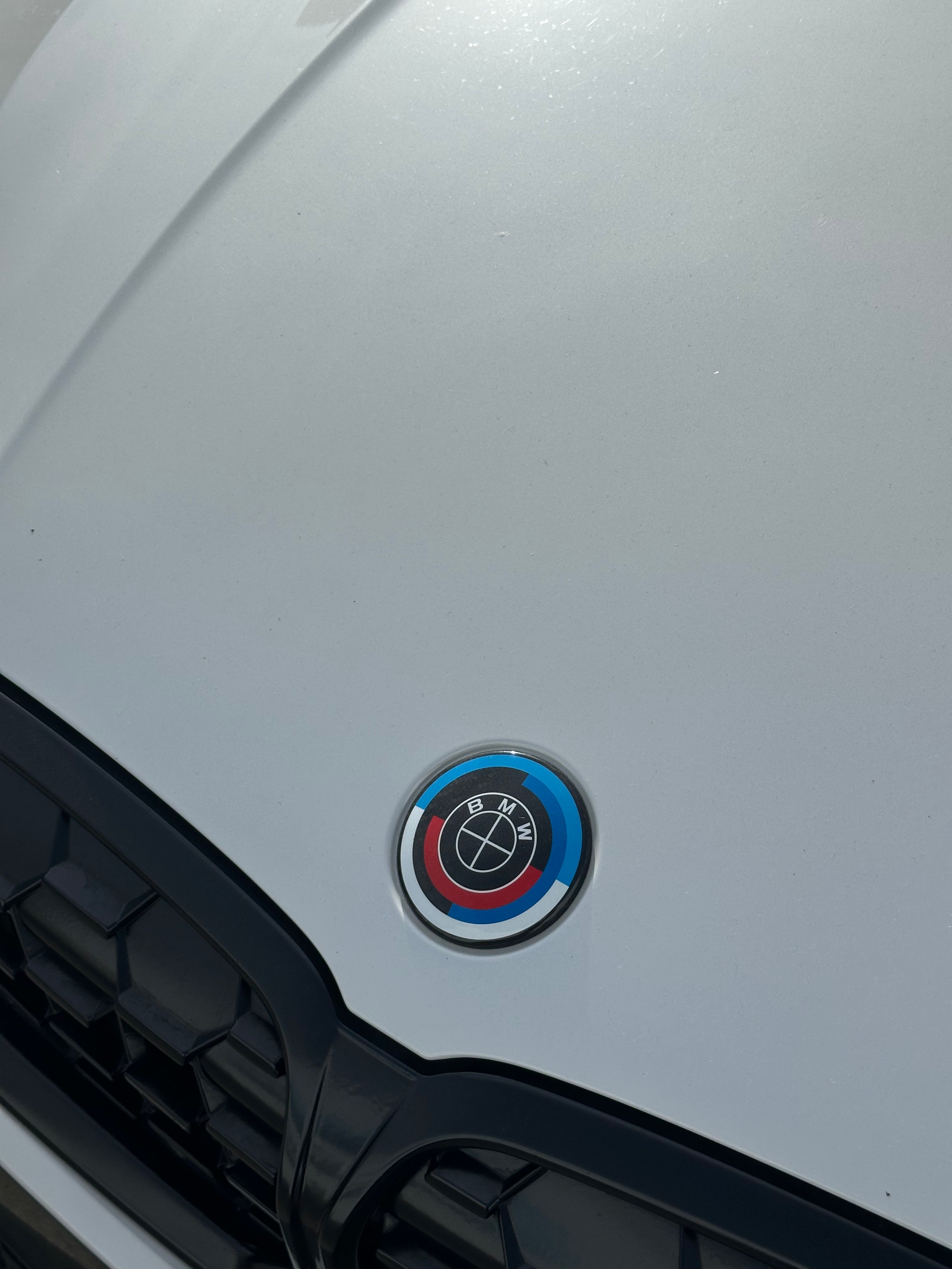 Carbon Fiber 50th Years M Heritage Emblem Roundel Cover &  Hub Cap Replacement (7 Piece)- BMW Roundel