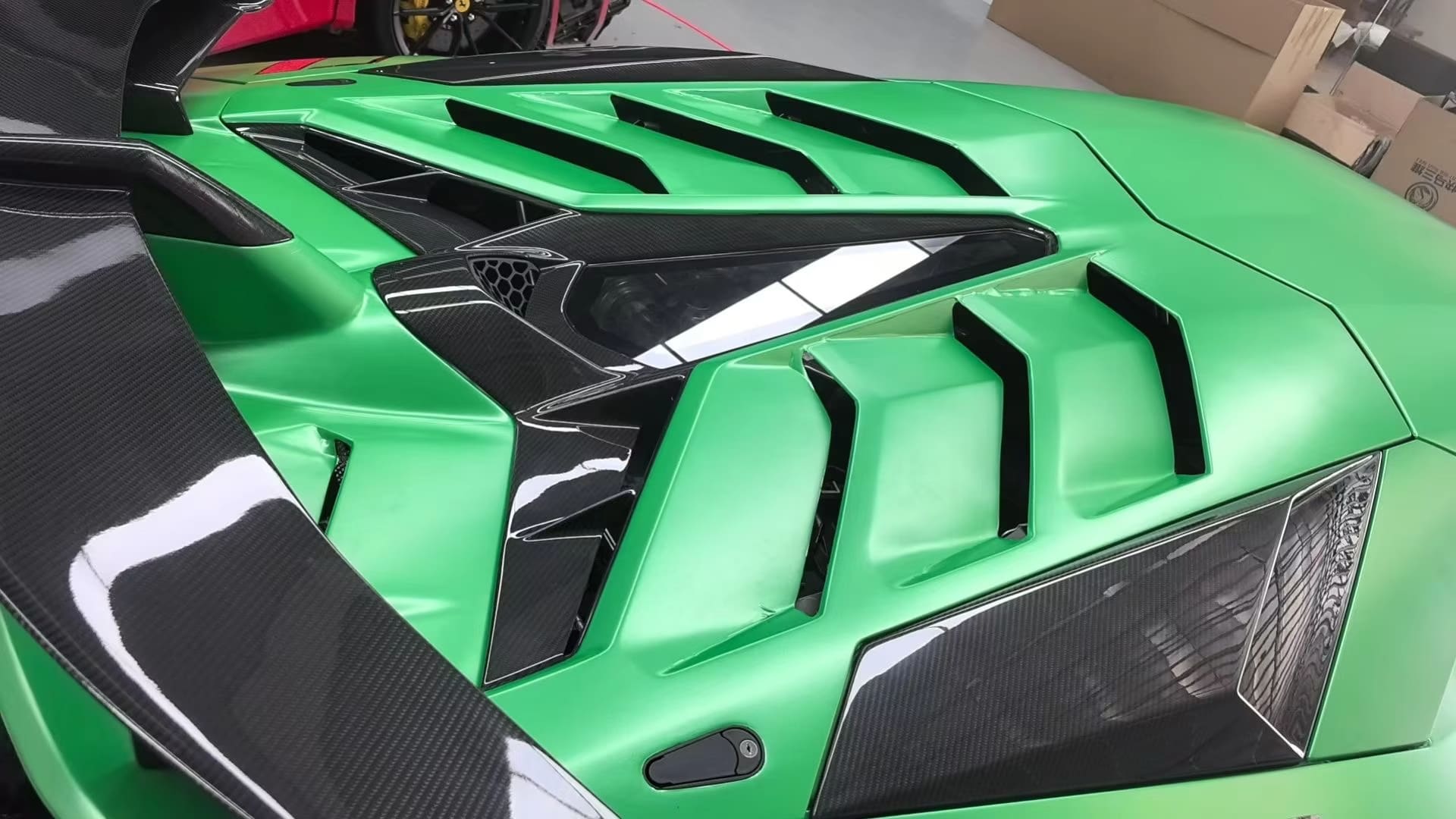 Carbon Fiber SVJ Style Rear Wing w/ base - Lamborghini aventador LP700 LP750 SVJ