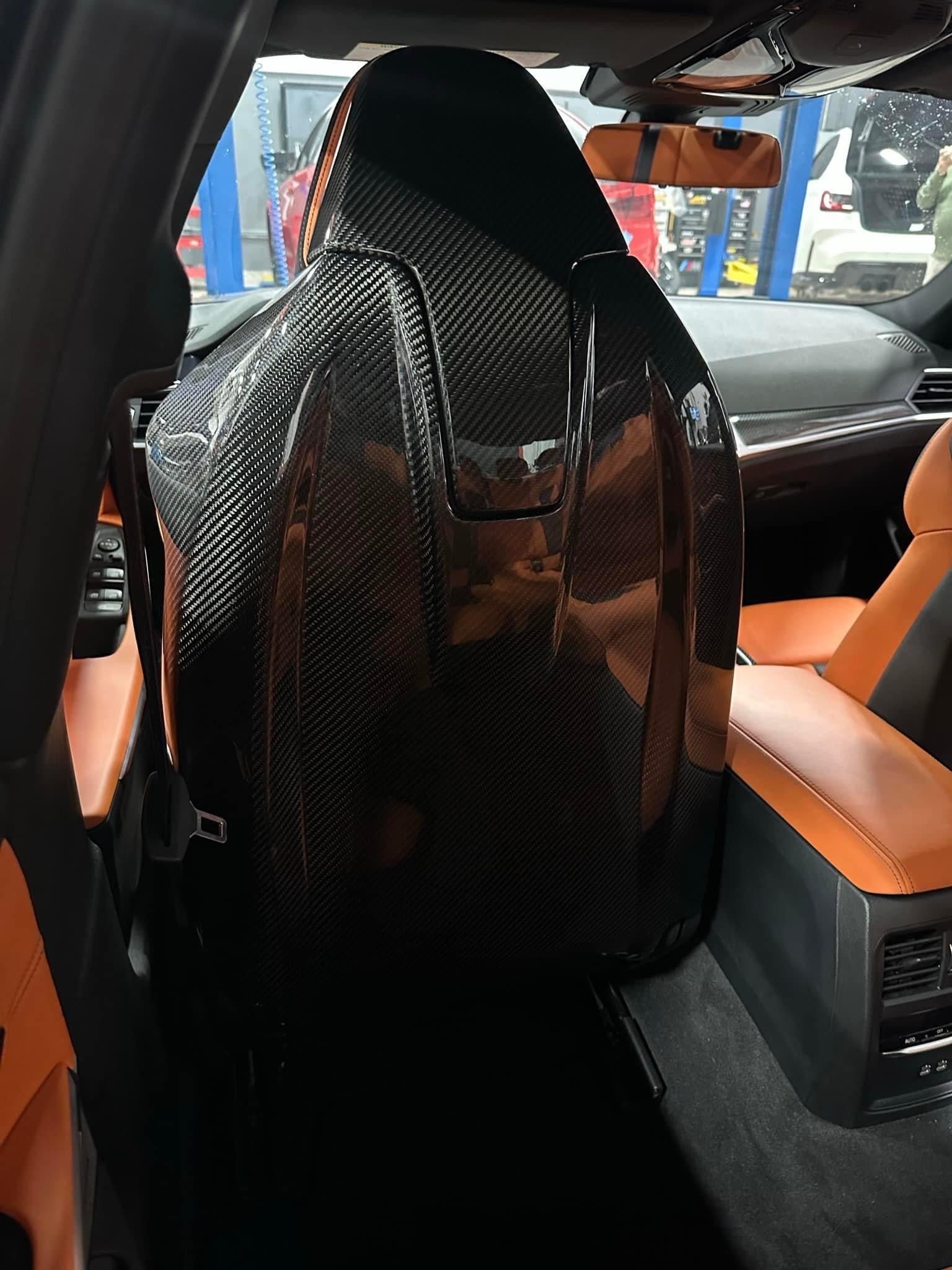 BMW M5 G90/G99 DRY CARBON FIBER FULL SEAT BACK COVERS