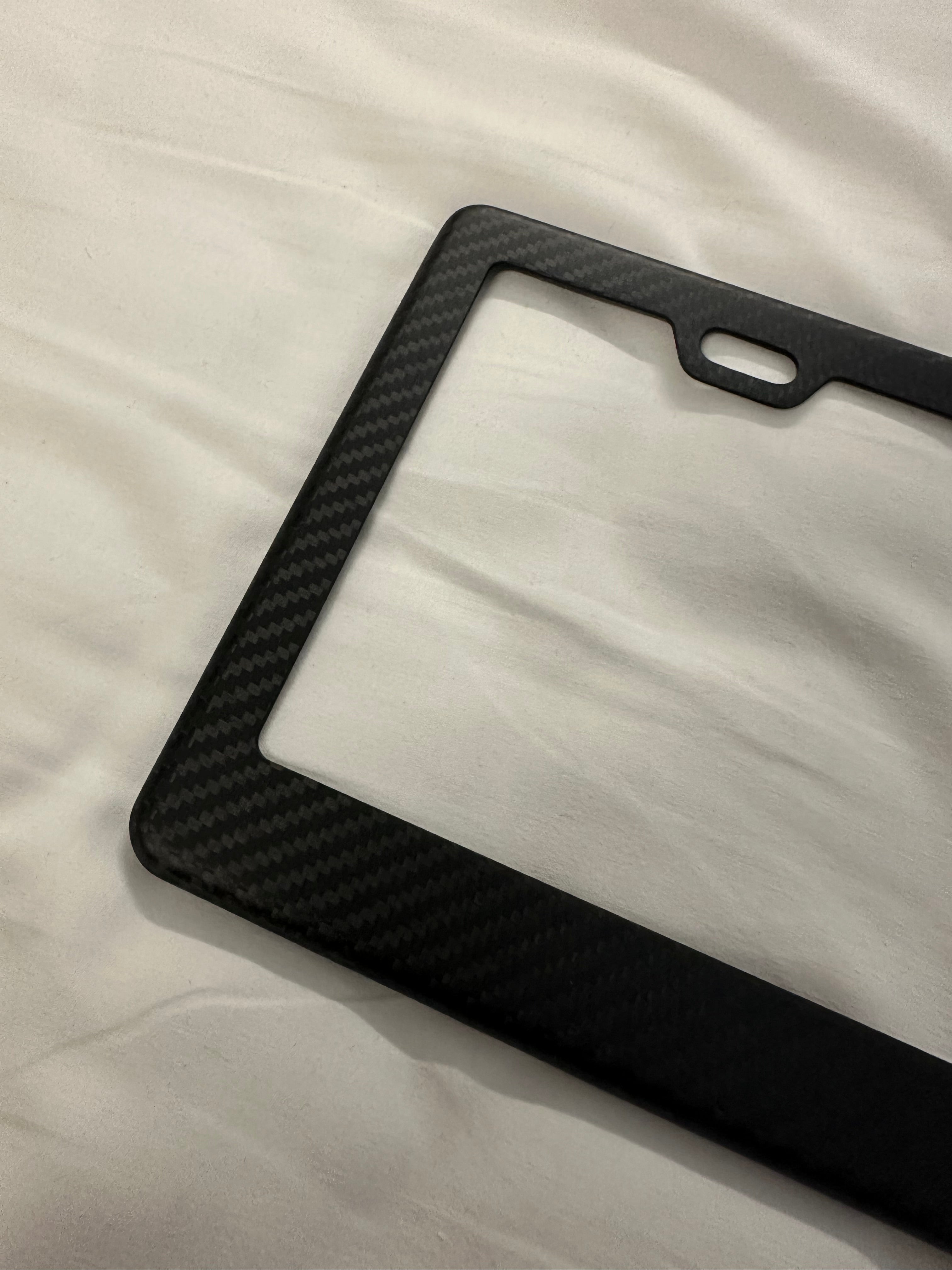 Matte Carbon Fiber Universal License Plate Frame